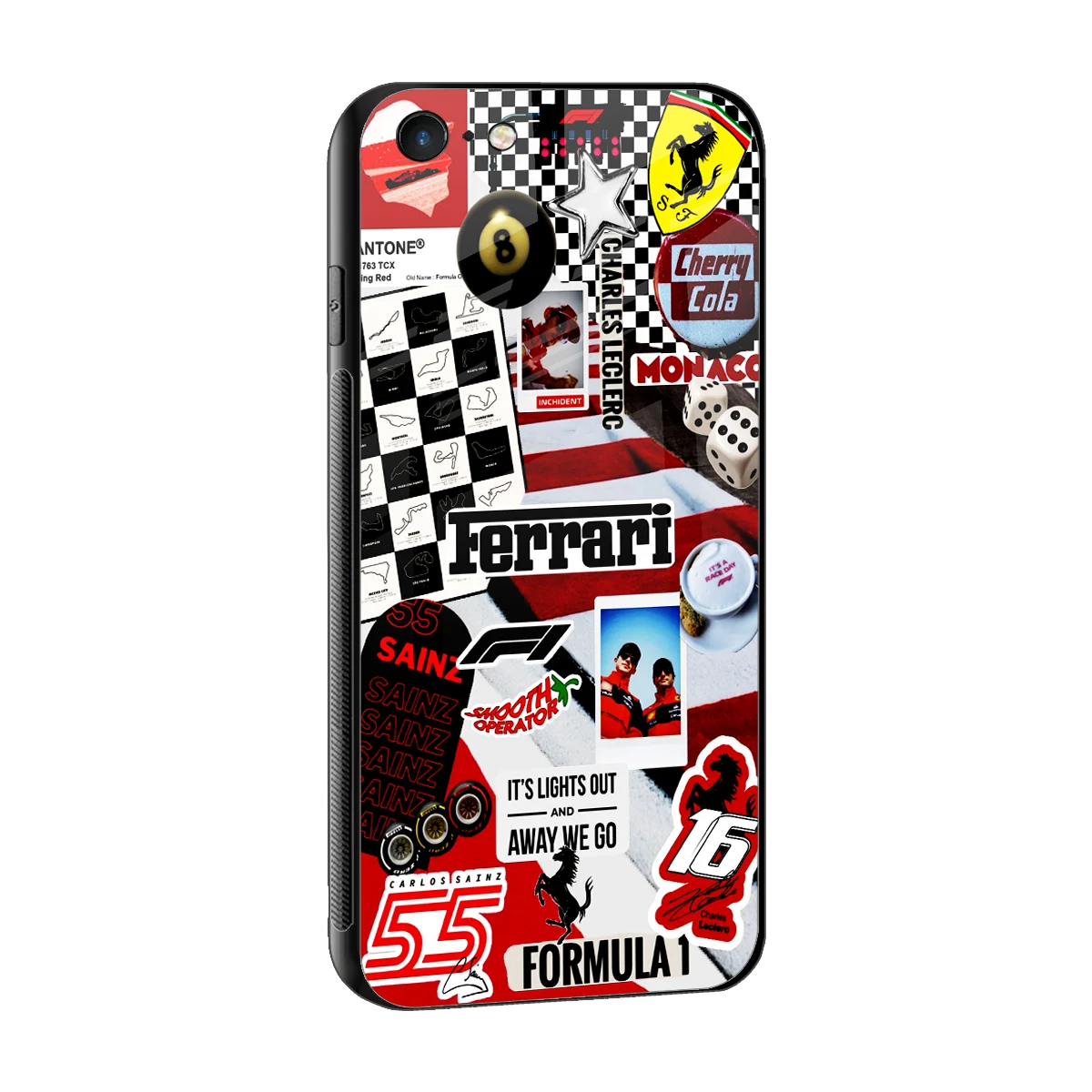 F1 Icon sleek iphone 6s cover with tempered glass back and TPU edges