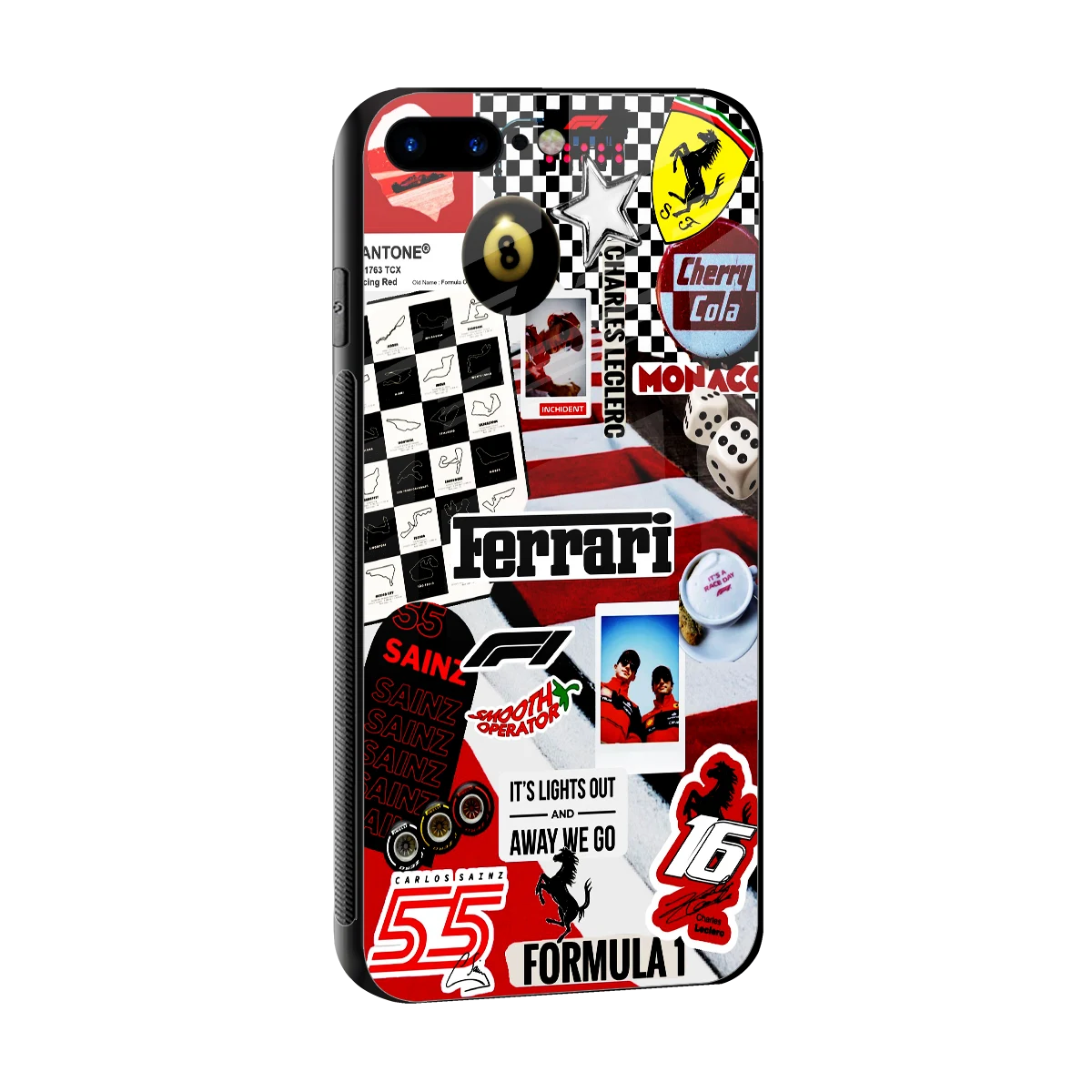 F1 Icon sleek iphone 8 plus cover with tempered glass back and TPU edges
