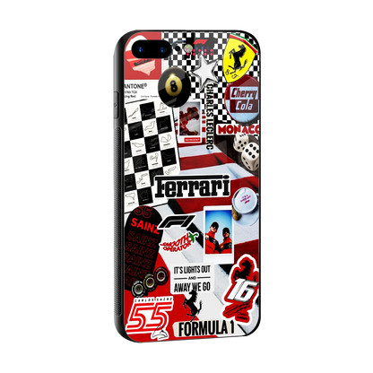 F1 Icon sleek iphone 8 plus cover with tempered glass back and TPU edges