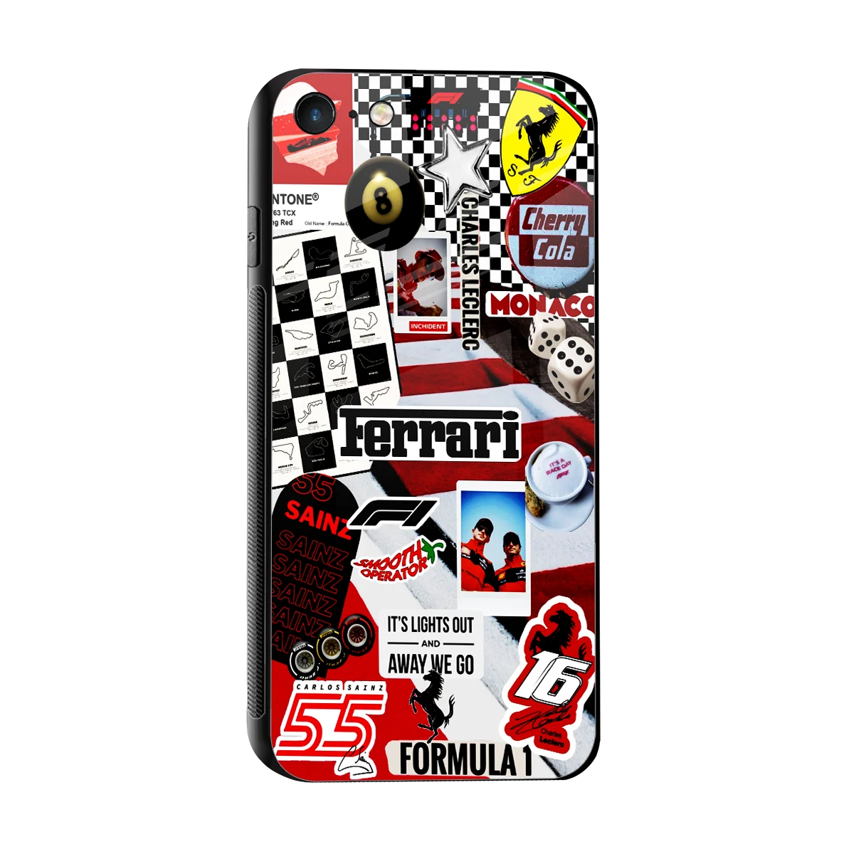 F1 Icon sleek iphone 7 cover with tempered glass back and TPU edges