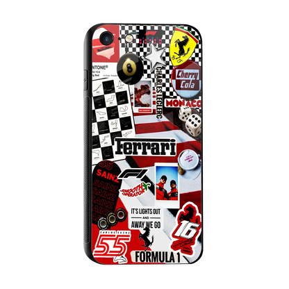 F1 Icon sleek iphone 7 cover with tempered glass back and TPU edges