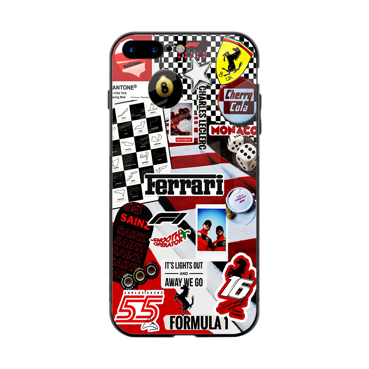 F1 Icon back phone cover | glass case for iphone 8 plus