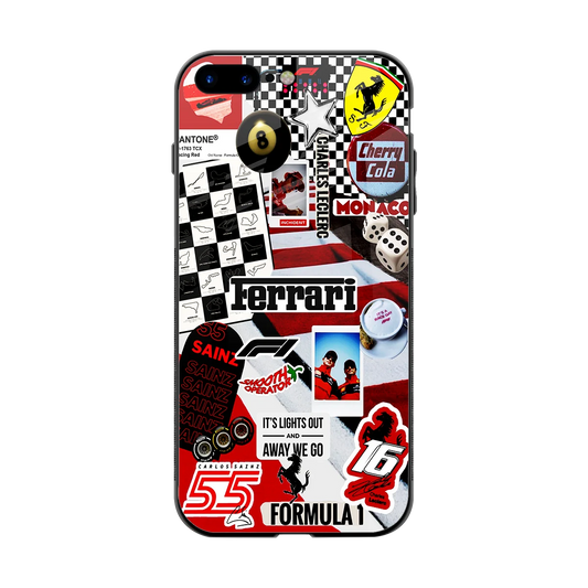F1 Icon back phone cover | glass case for iphone 8 plus