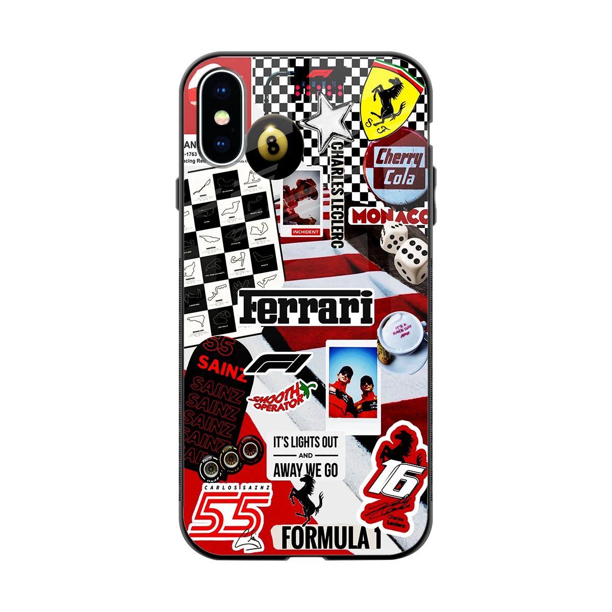 F1 Icon back phone cover | glass case for iphone x