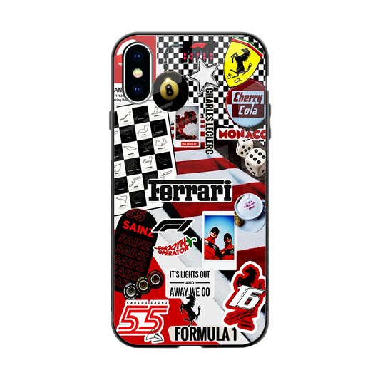 F1 Icon back phone cover | glass case for iphone xs