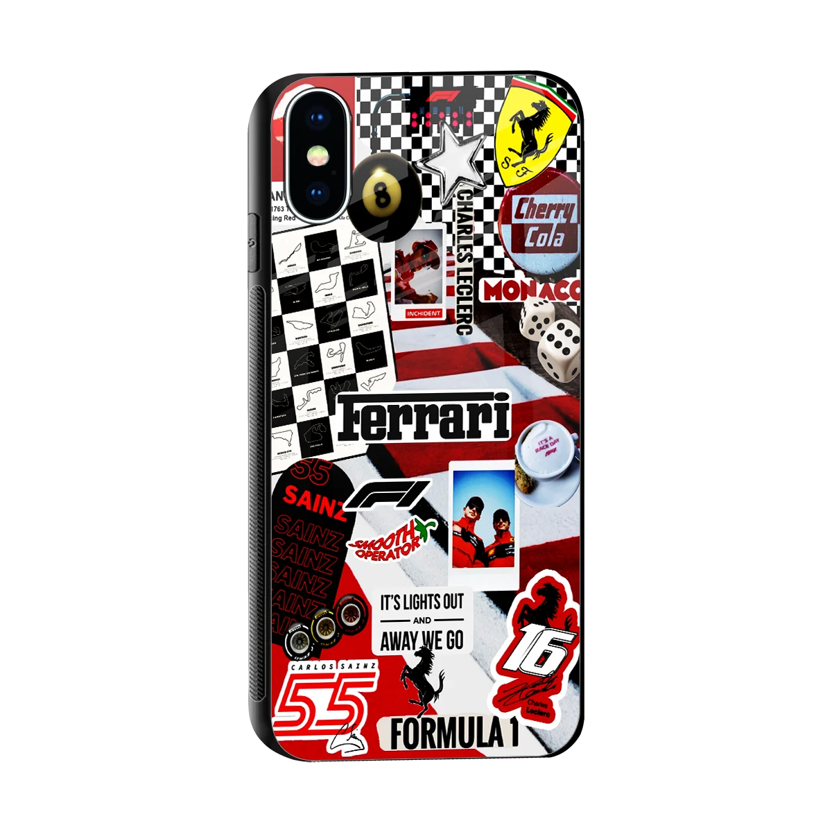 F1 Icon sleek iphone x cover with tempered glass back and TPU edges