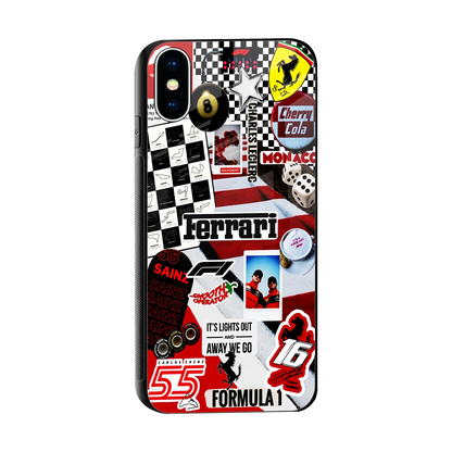 F1 Icon sleek iphone x cover with tempered glass back and TPU edges