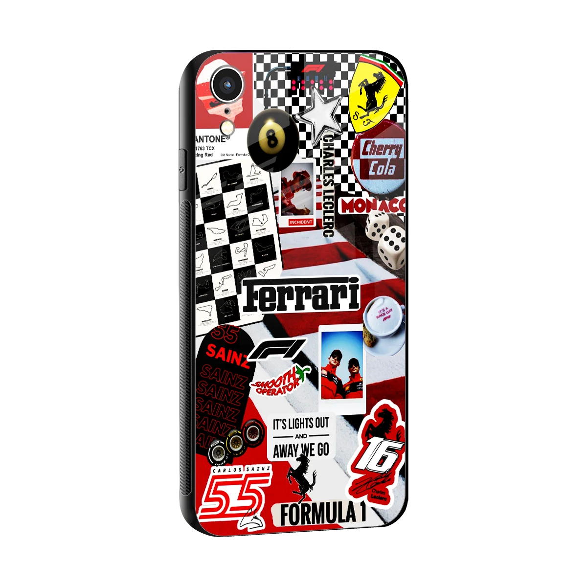 F1 Icon sleek iphone xr cover with tempered glass back and TPU edges