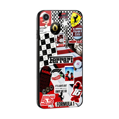 F1 Icon sleek iphone xr cover with tempered glass back and TPU edges