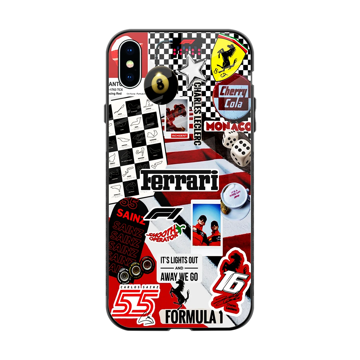 F1 Icon back phone cover | glass case for iphone xs max