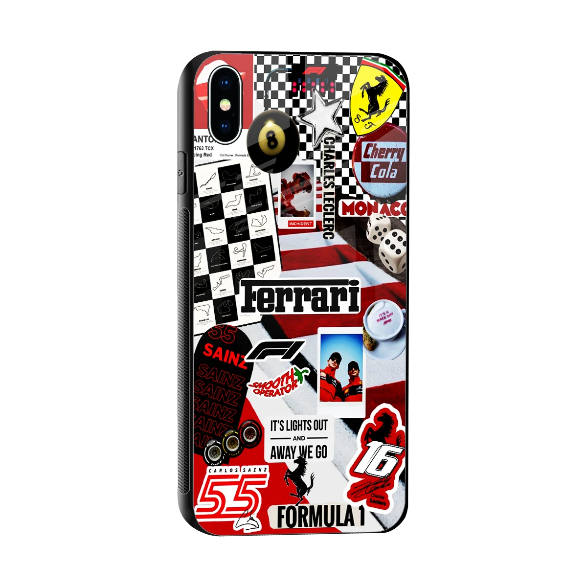 F1 Icon sleek iphone xs max cover with tempered glass back and TPU edges