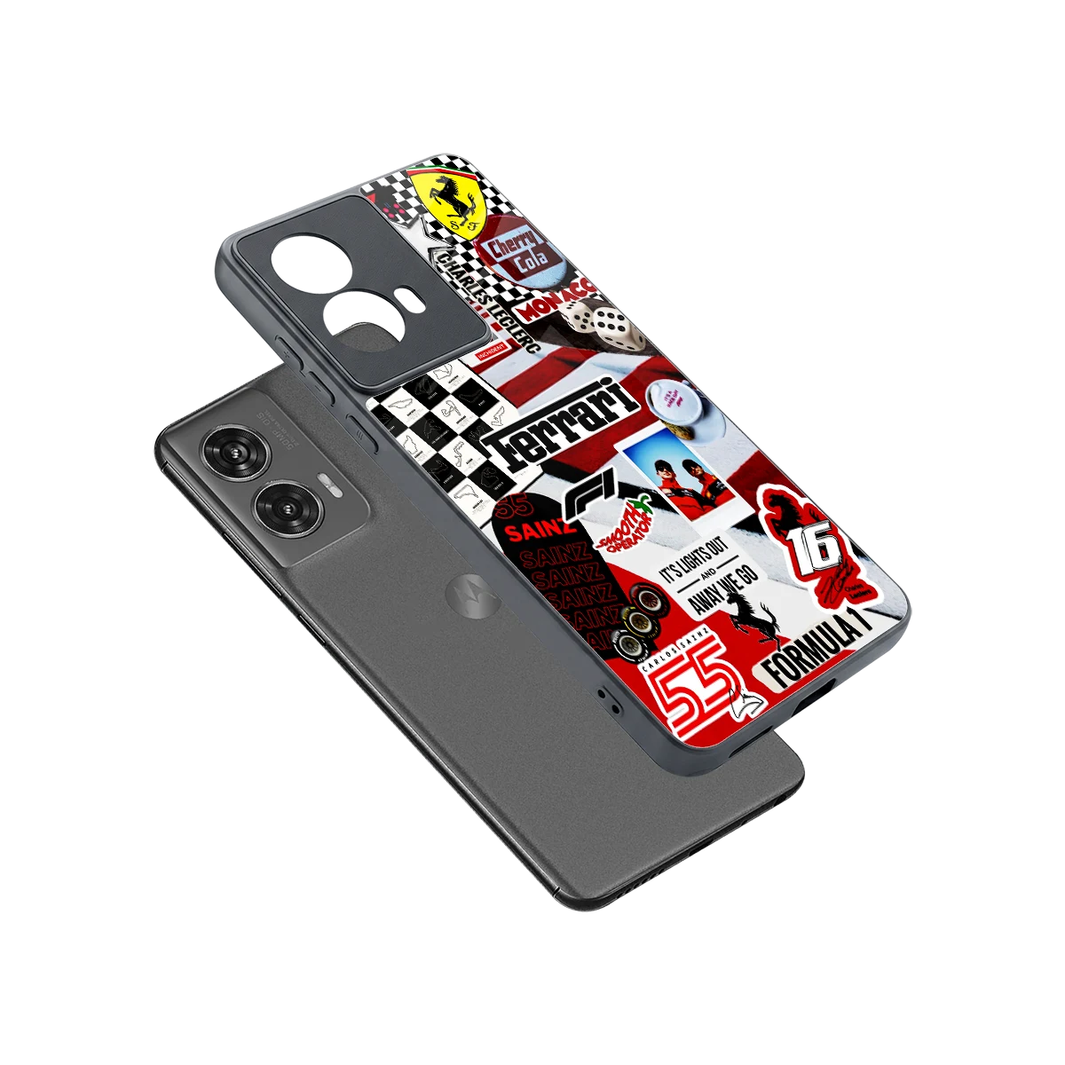 F1 Icon sleek motorola edge 50 fusion cover with tempered glass back and TPU edges