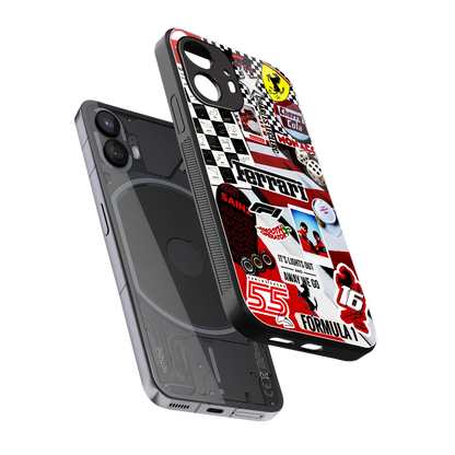 F1 Icon sleek nothing phone 2 cover with tempered glass back and TPU edges