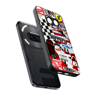 F1 Icon sleek nothing phone 2a cover with tempered glass back and TPU edges