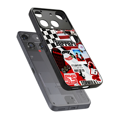 F1 Icon sleek nothing phone 3 cover with tempered glass back and TPU edges
