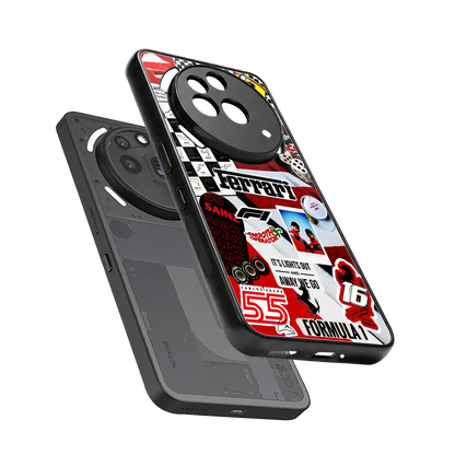 F1 Icon sleek nothing phone 3a pro cover with tempered glass back and TPU edges