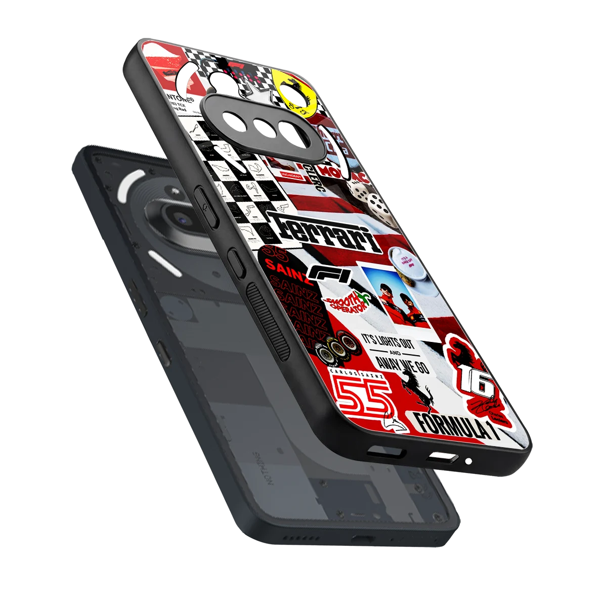 F1 Icon sleek nothing phone 3a cover with tempered glass back and TPU edges