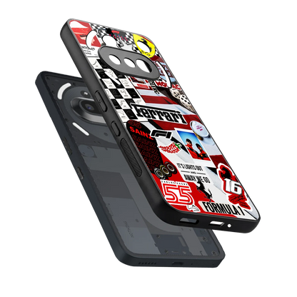 F1 Icon sleek nothing phone 3a cover with tempered glass back and TPU edges