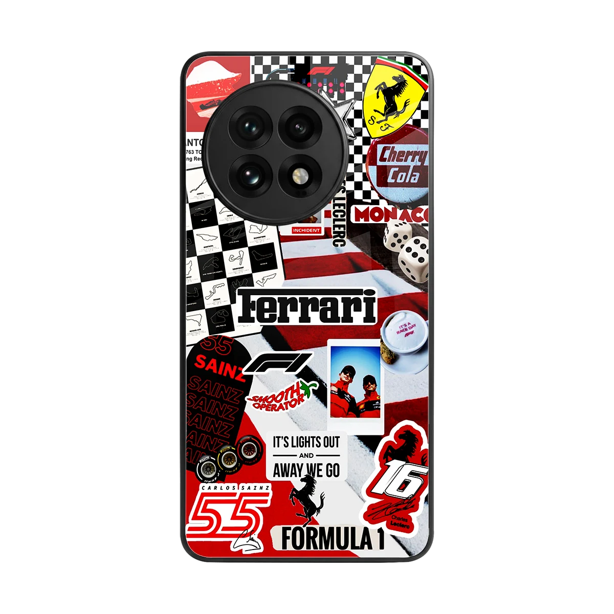 F1 Icon back phone cover | glass case for oneplus 13r