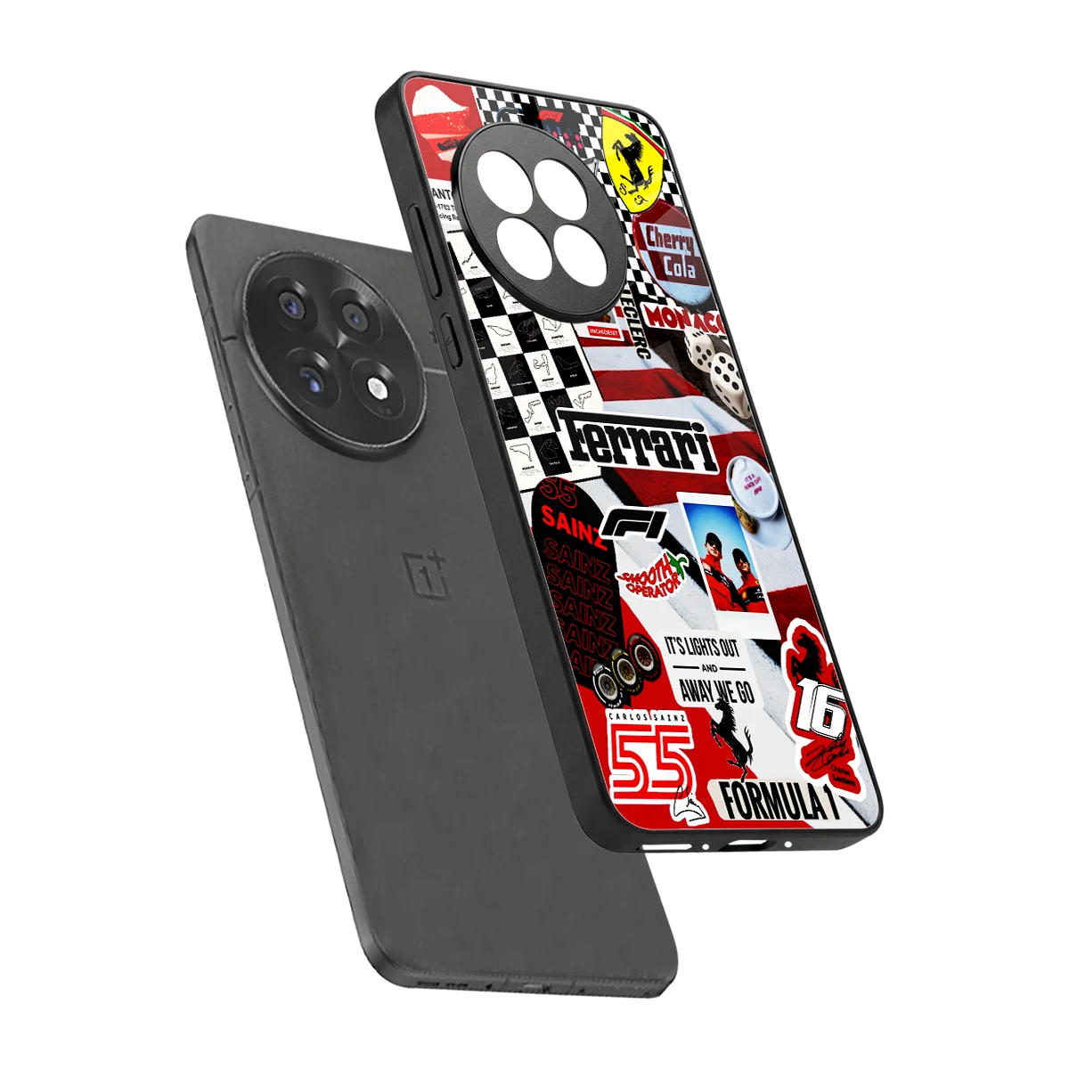 F1 Icon sleek oneplus 13r cover with tempered glass back and TPU edges