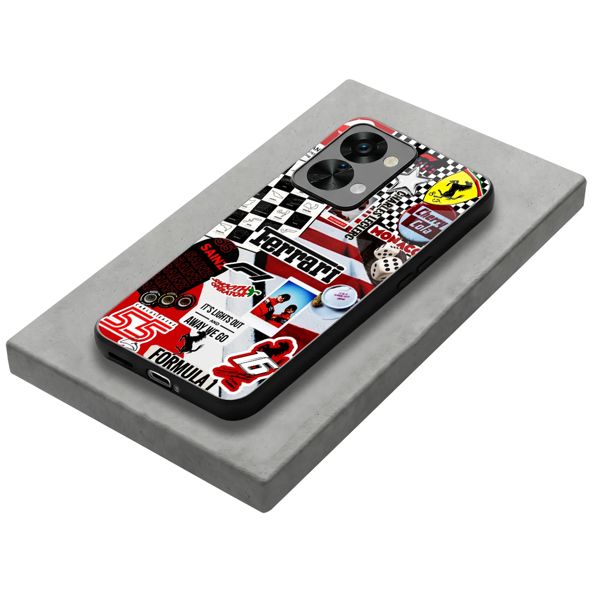 F1 Icon stylish phone case for oneplus nord 2t | glossy glass and slim fit