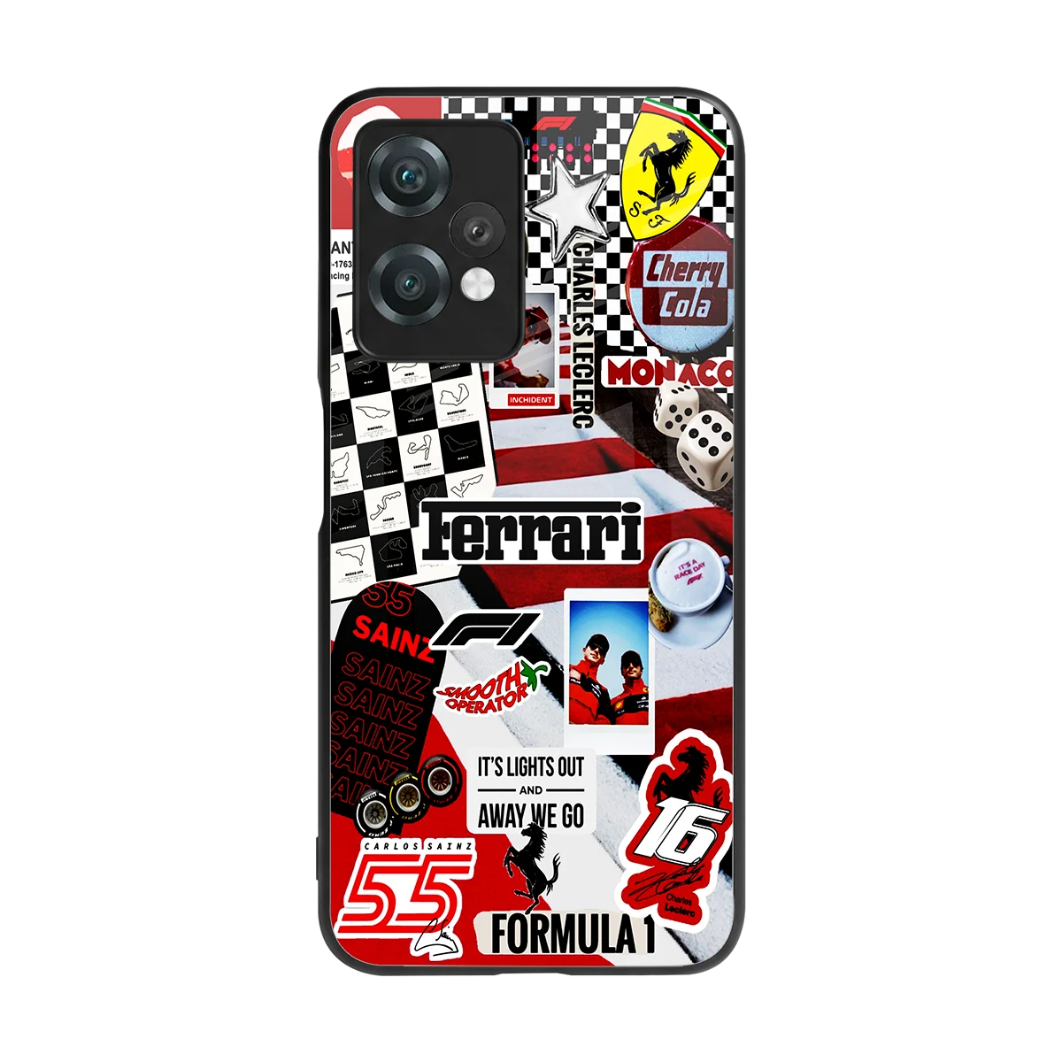 F1 Icon back phone cover | glass case for oneplus nord ce 2 lite