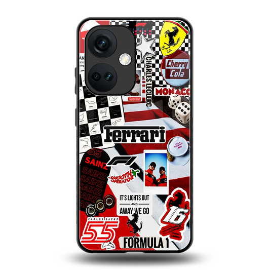 F1 Icon back phone cover | glass case for oneplus nord ce 3