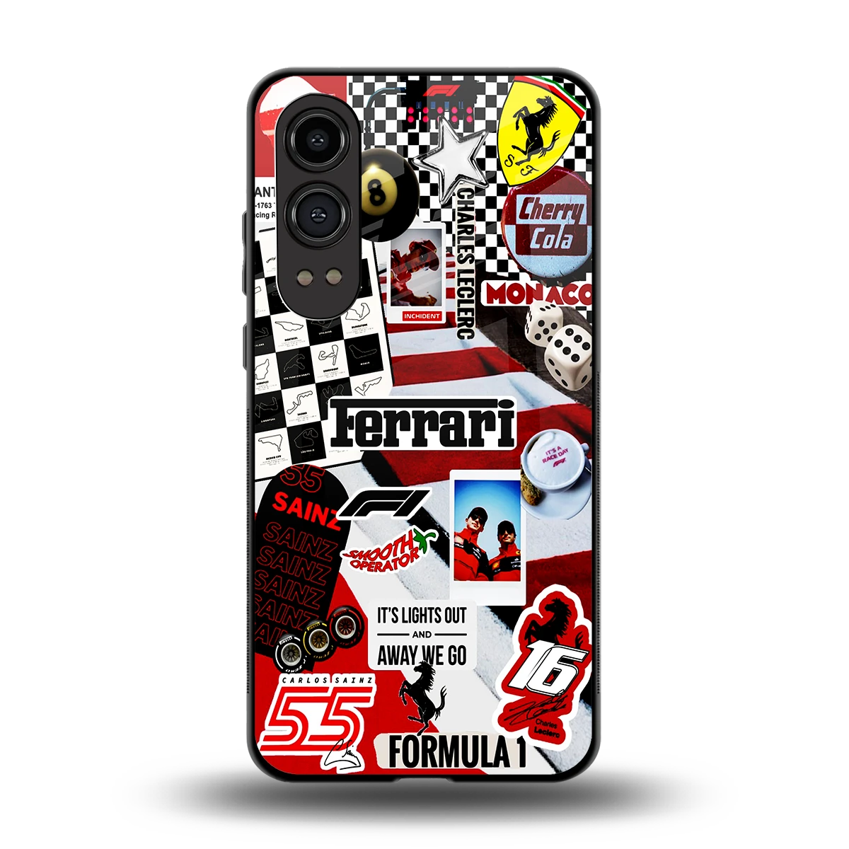 F1 Icon back phone cover | glass case for oneplus nord ce 4 lite