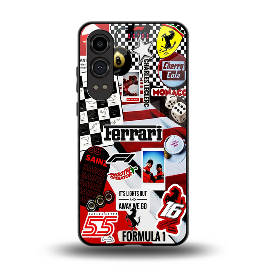 F1 Icon back phone cover | glass case for oneplus nord ce 4 lite