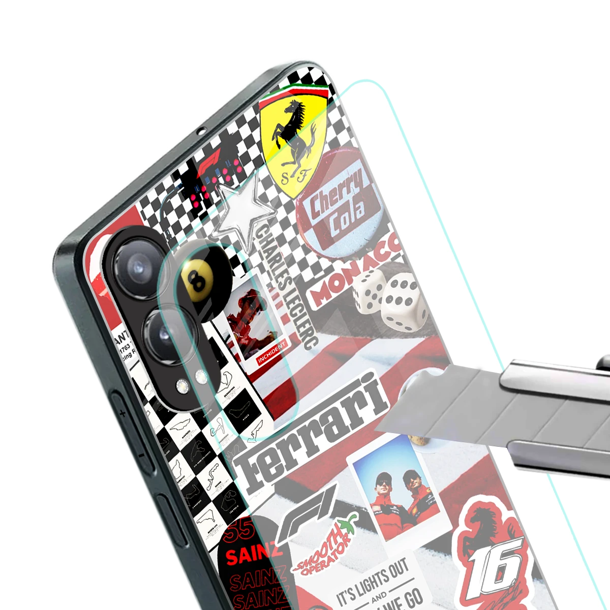 F1 Icon stylish phone case for oneplus nord ce 4 lite | glossy glass and slim fit