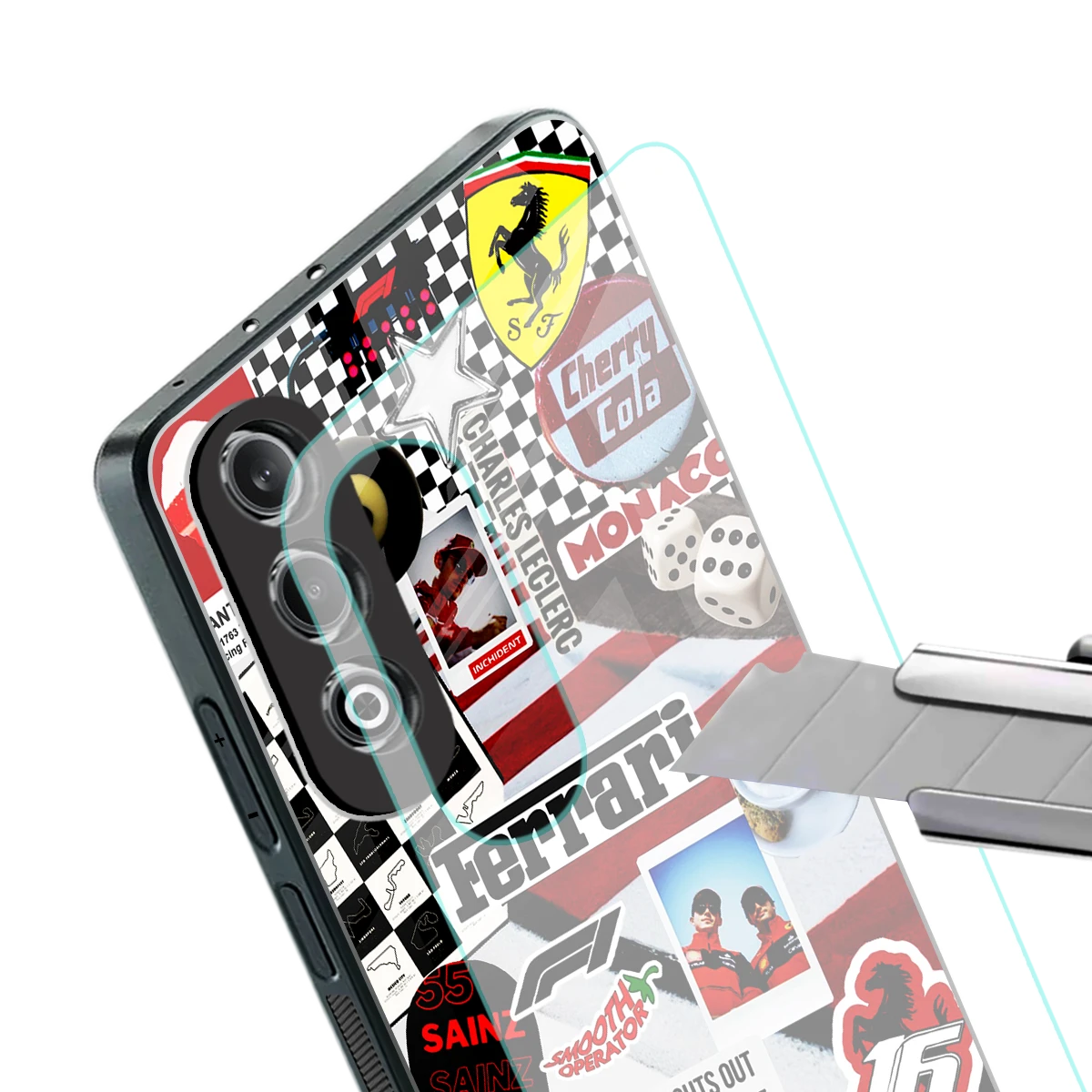 F1 Icon stylish phone case for oneplus nord ce 4 | glossy glass and slim fit