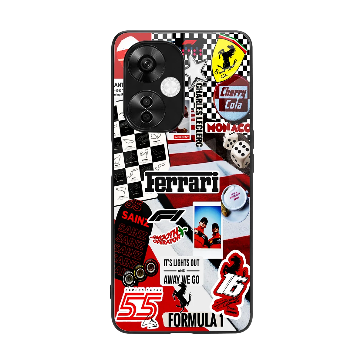 F1 Icon back phone cover | glass case for oneplus nord ce 3 lite