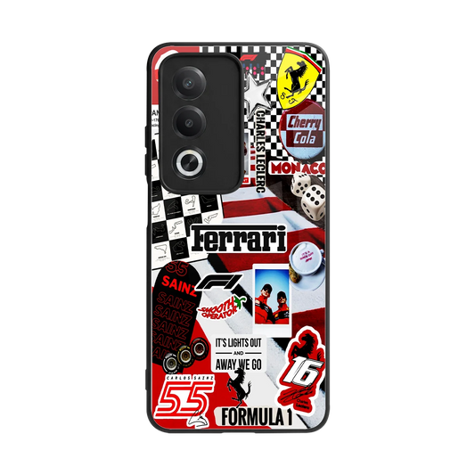 F1 Icon back phone cover | glass case for oppo a3 pro