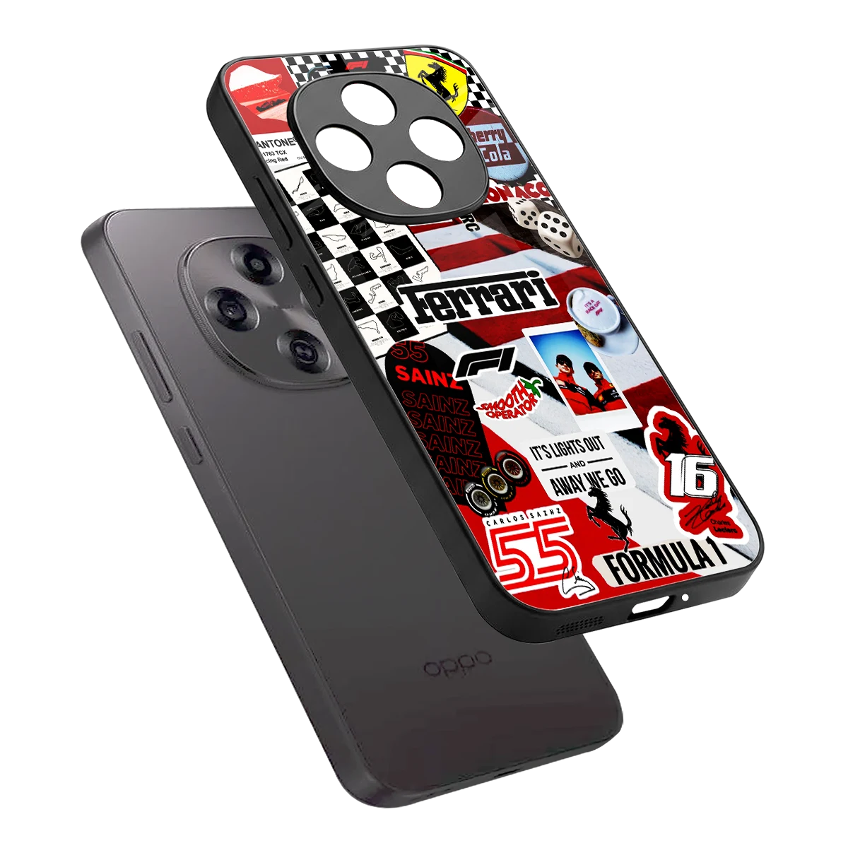 F1 Icon sleek oppo f31 pro 5g cover with tempered glass back and TPU edges