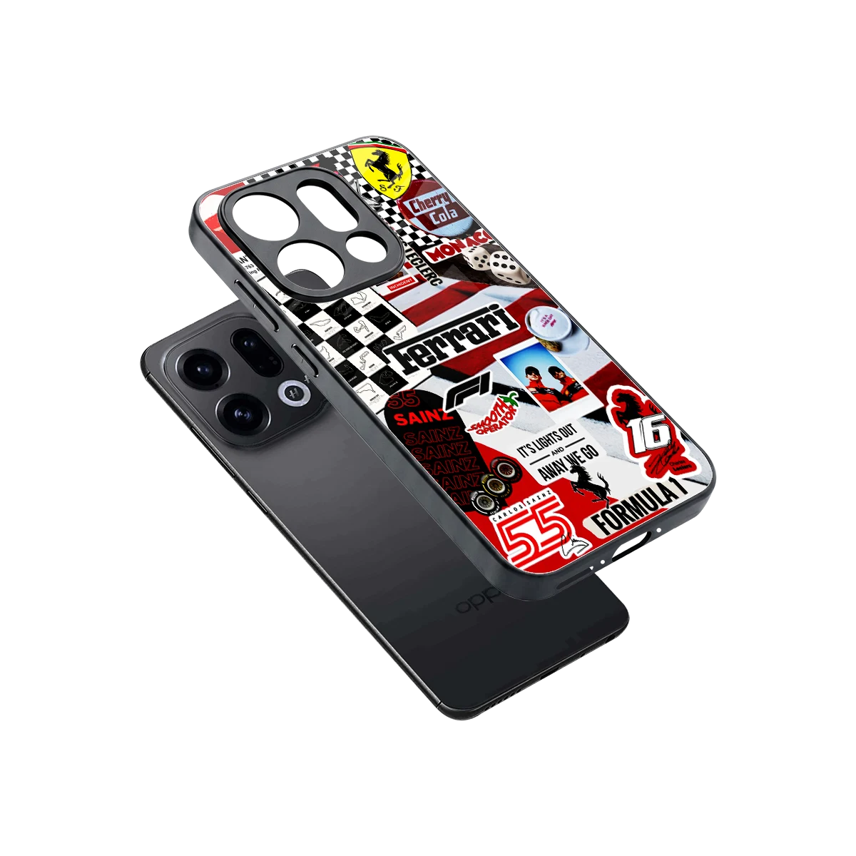 F1 Icon sleek oppo find x9 cover with tempered glass back and TPU edges