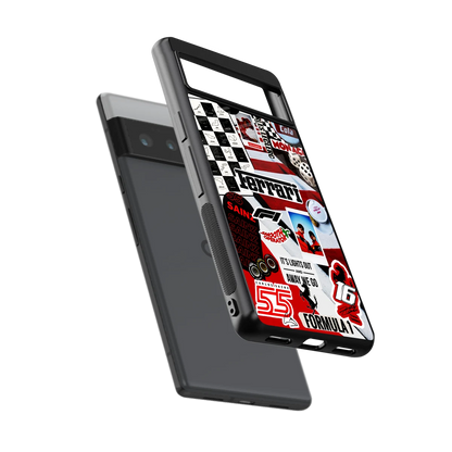 F1 Icon sleek google pixel 6 pro cover with tempered glass back and TPU edges