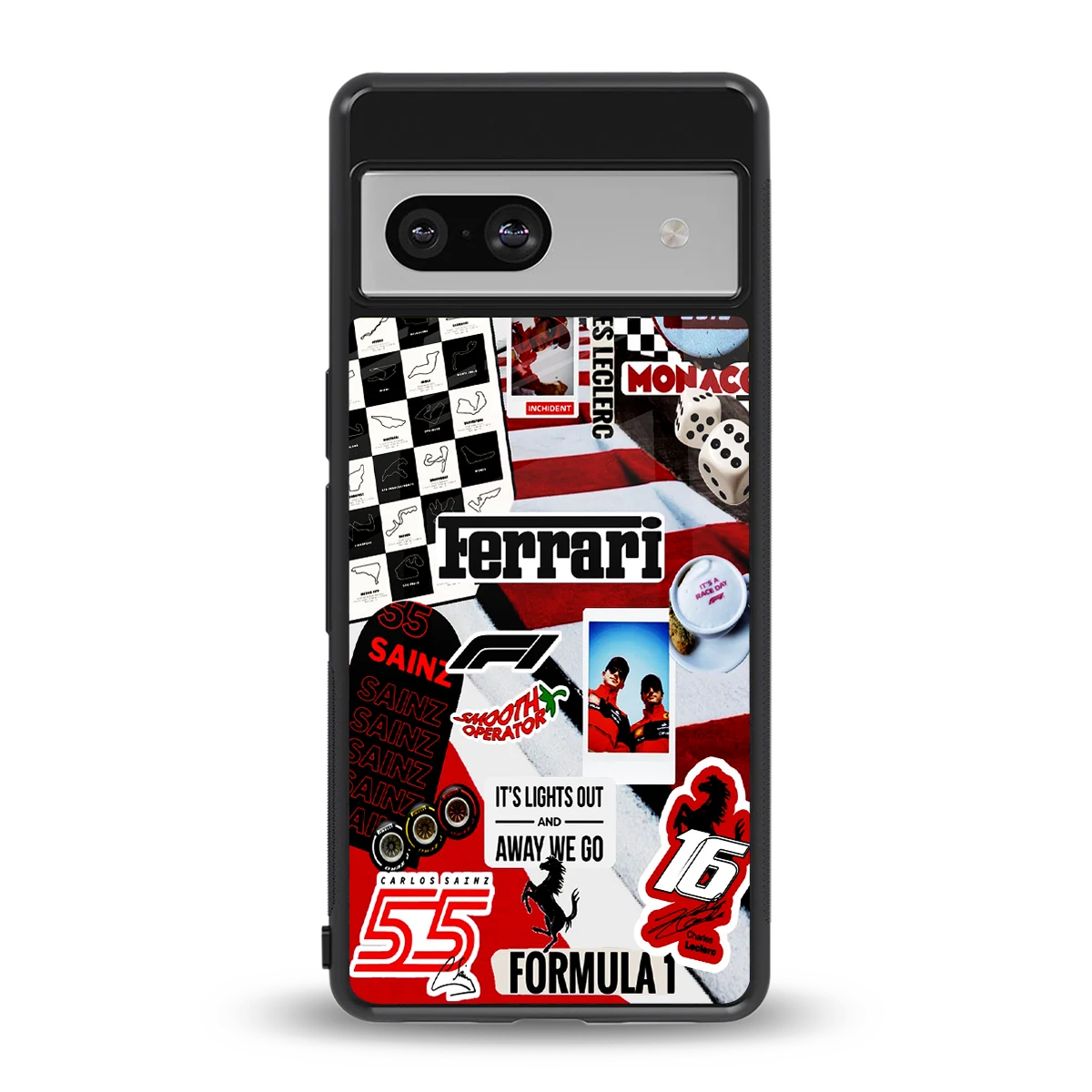 F1 Icon back phone cover | glass case for google pixel 7a