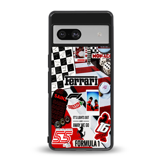 F1 Icon back phone cover | glass case for google pixel 7a