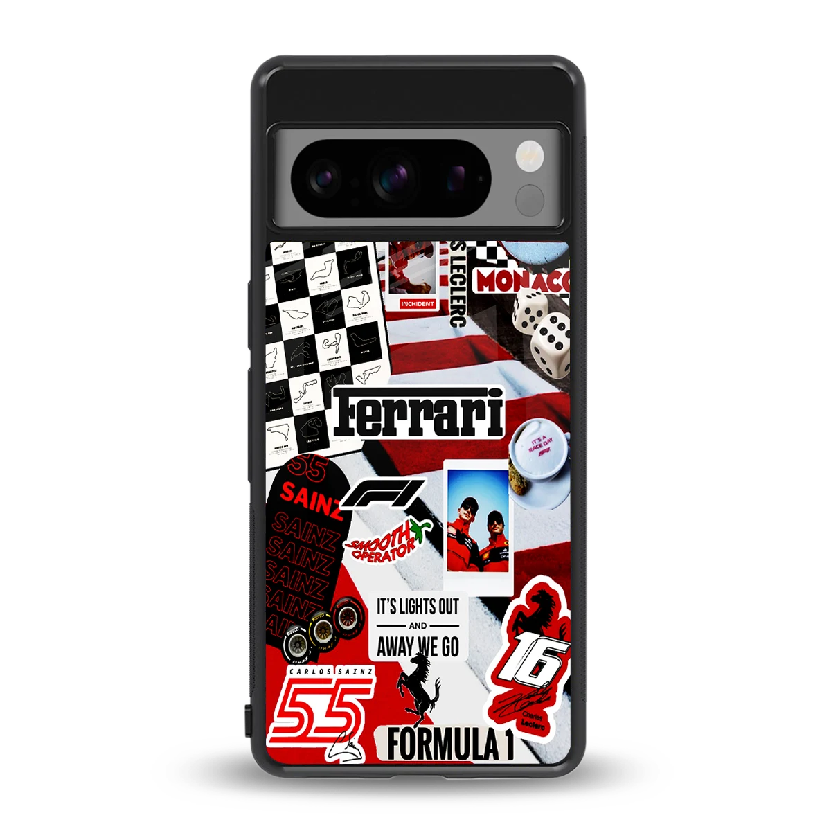 F1 Icon back phone cover | glass case for google pixel 8 pro