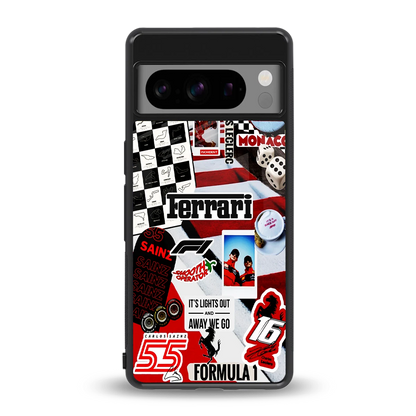 F1 Icon back phone cover | glass case for google pixel 8 pro