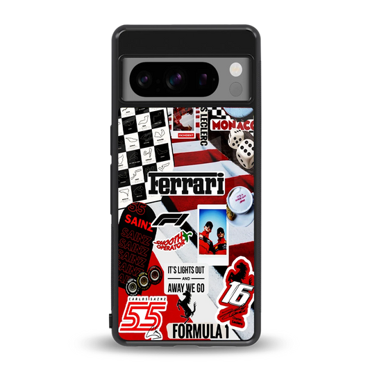 F1 Icon back phone cover | glass case for google pixel 8 pro