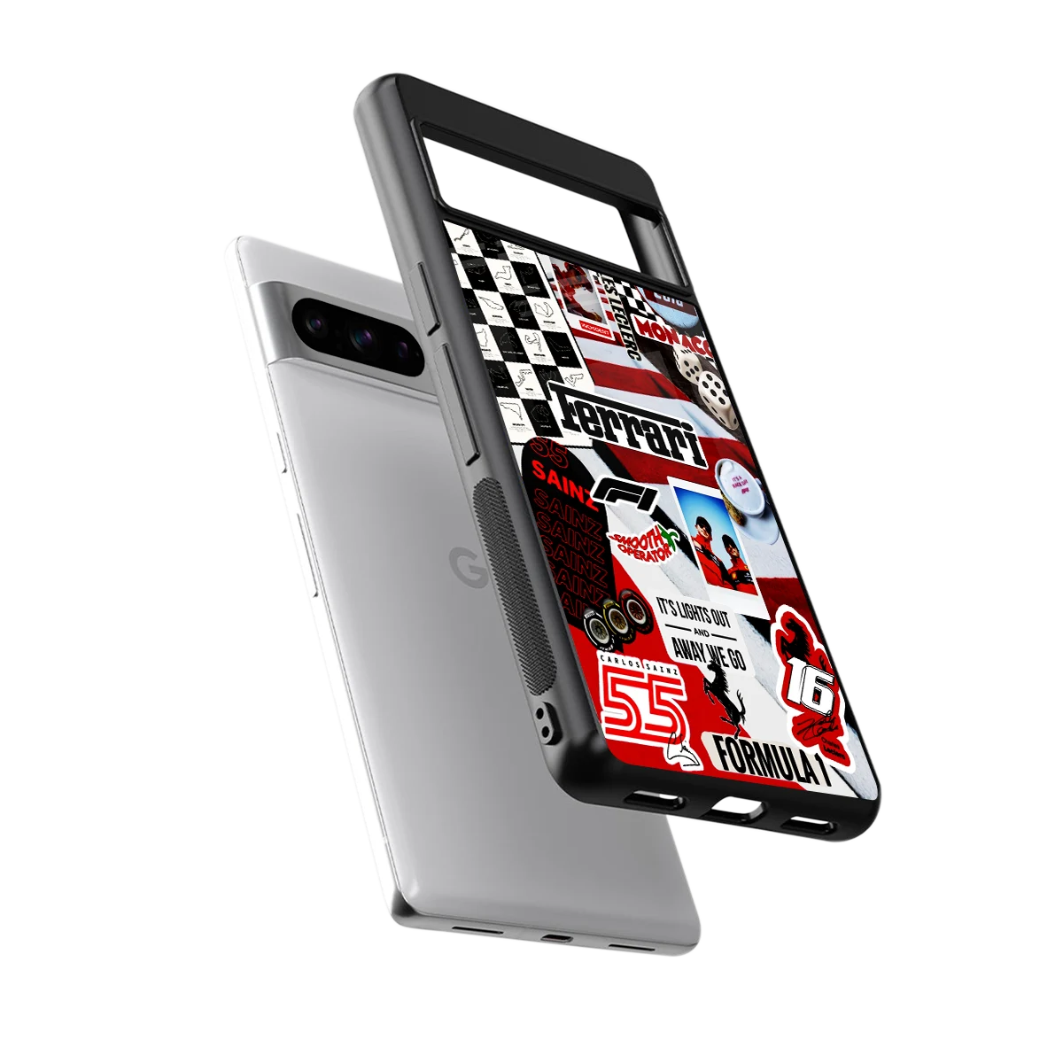 F1 Icon sleek google pixel 8 pro cover with tempered glass back and TPU edges