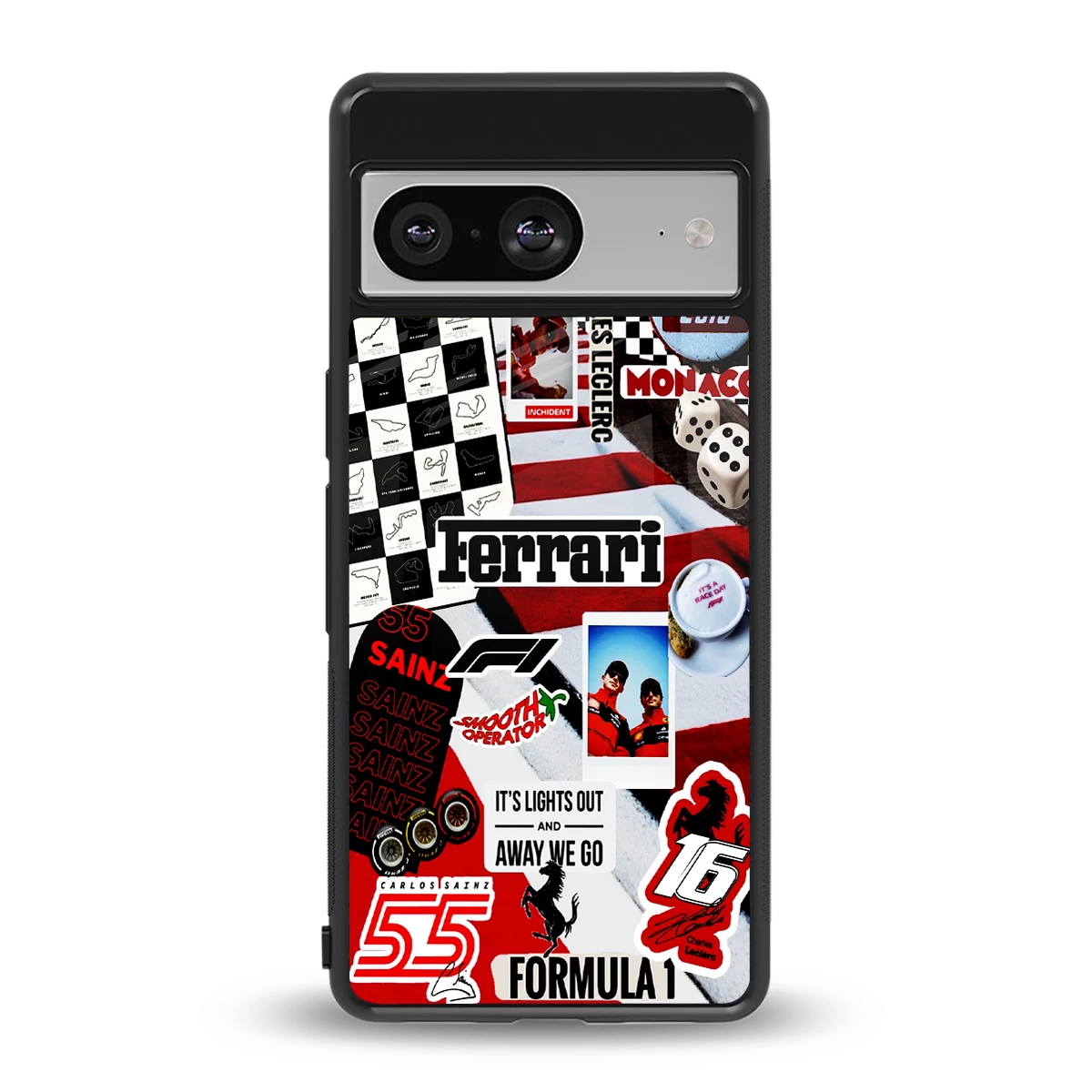 F1 Icon back phone cover | glass case for google pixel 8