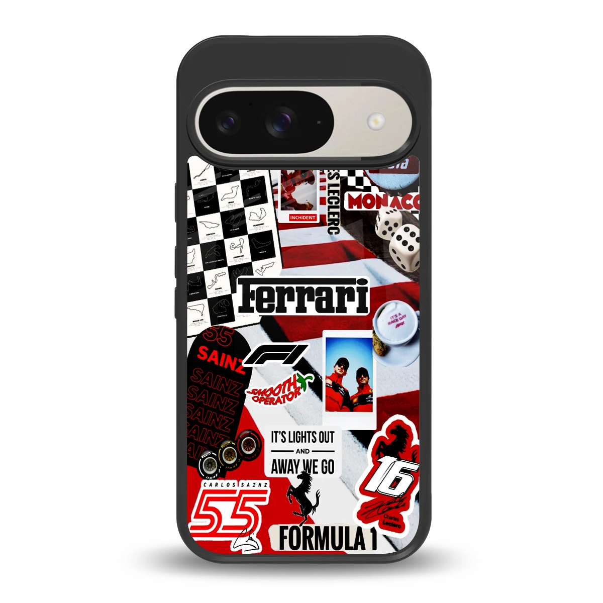 F1 Icon back phone cover | glass case for google pixel 9
