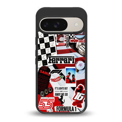 F1 Icon back phone cover | glass case for google pixel 9