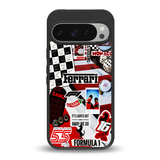 F1 Icon back phone cover | glass case for google pixel 9 pro