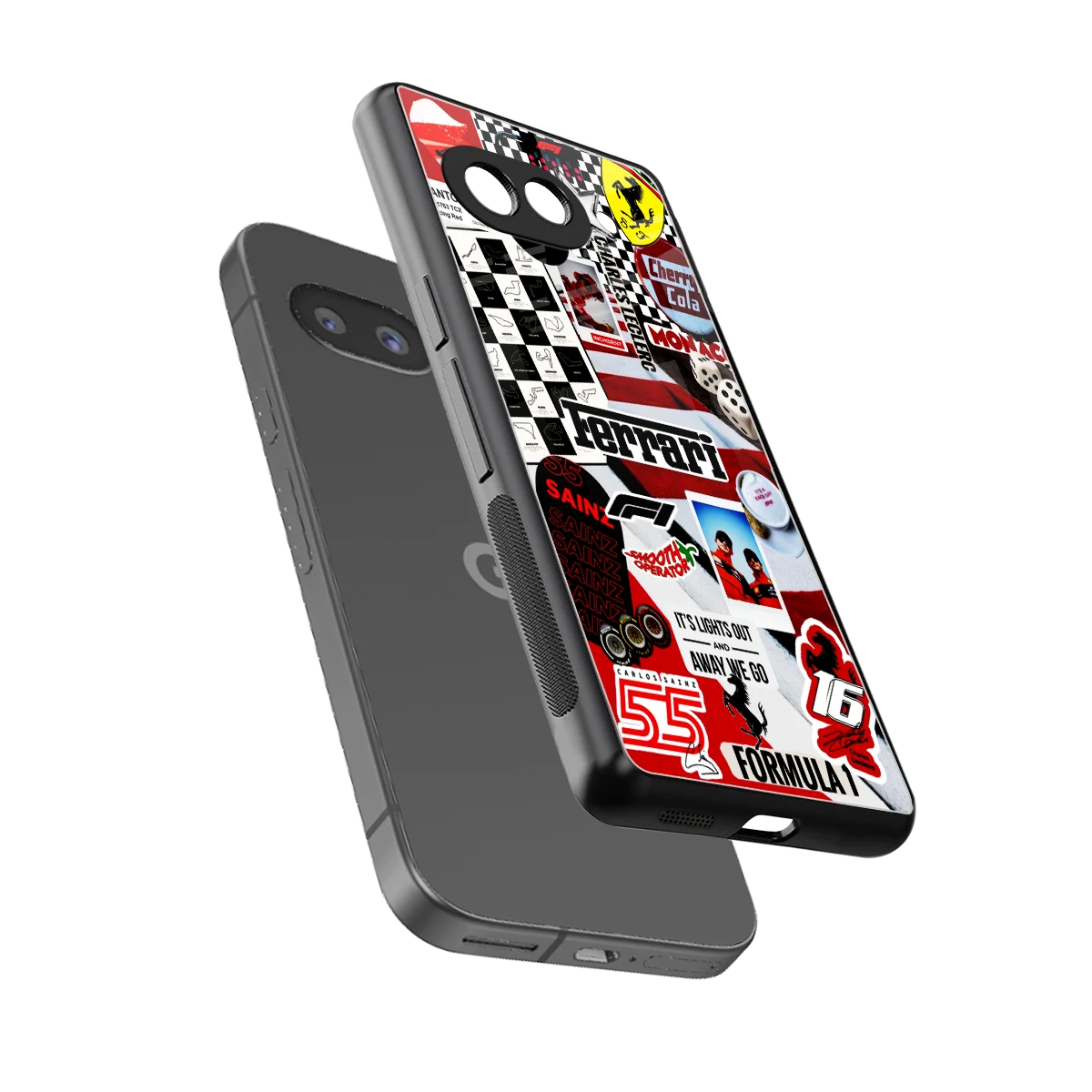 F1 Icon sleek google pixel 10a cover with tempered glass back and TPU edges