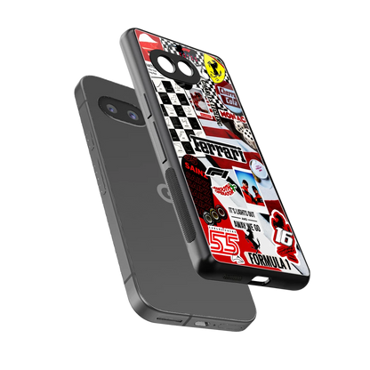 F1 Icon sleek google pixel 10a cover with tempered glass back and TPU edges