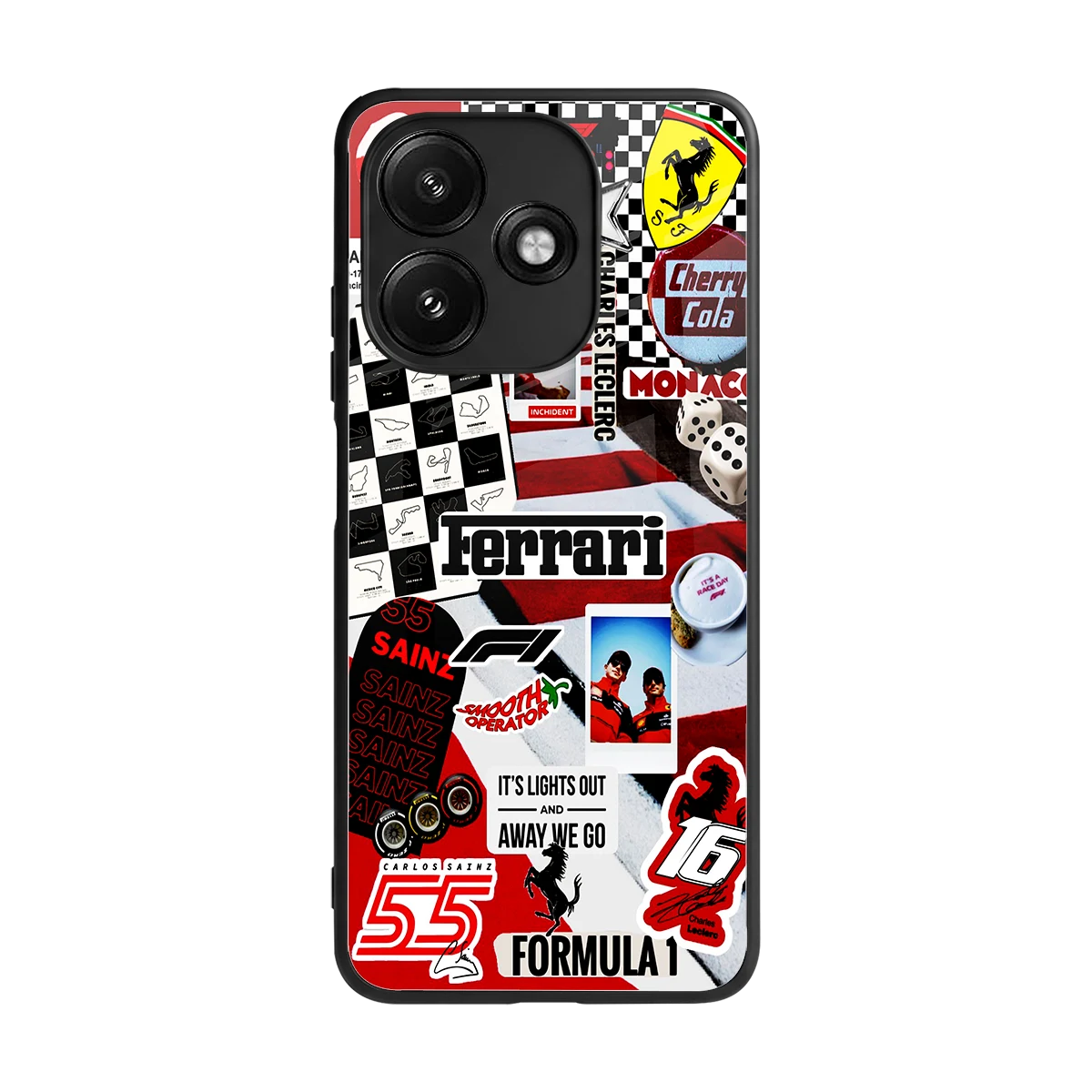 F1 Icon back phone cover | glass case for redmi 12 5g