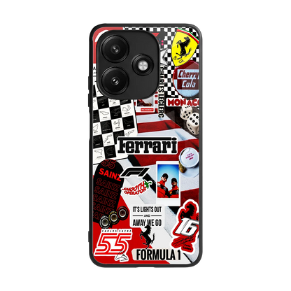 F1 Icon back phone cover | glass case for redmi 12 5g